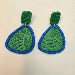 Twist of Nature earring, polymer clay earring, clay earring, drop clay earring, gift for her, hypoallergenic, stainless steel earrings