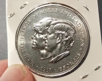 1981年 チャールズ皇太子の結婚式 ダイアナ妃 王冠 コイン イギリス