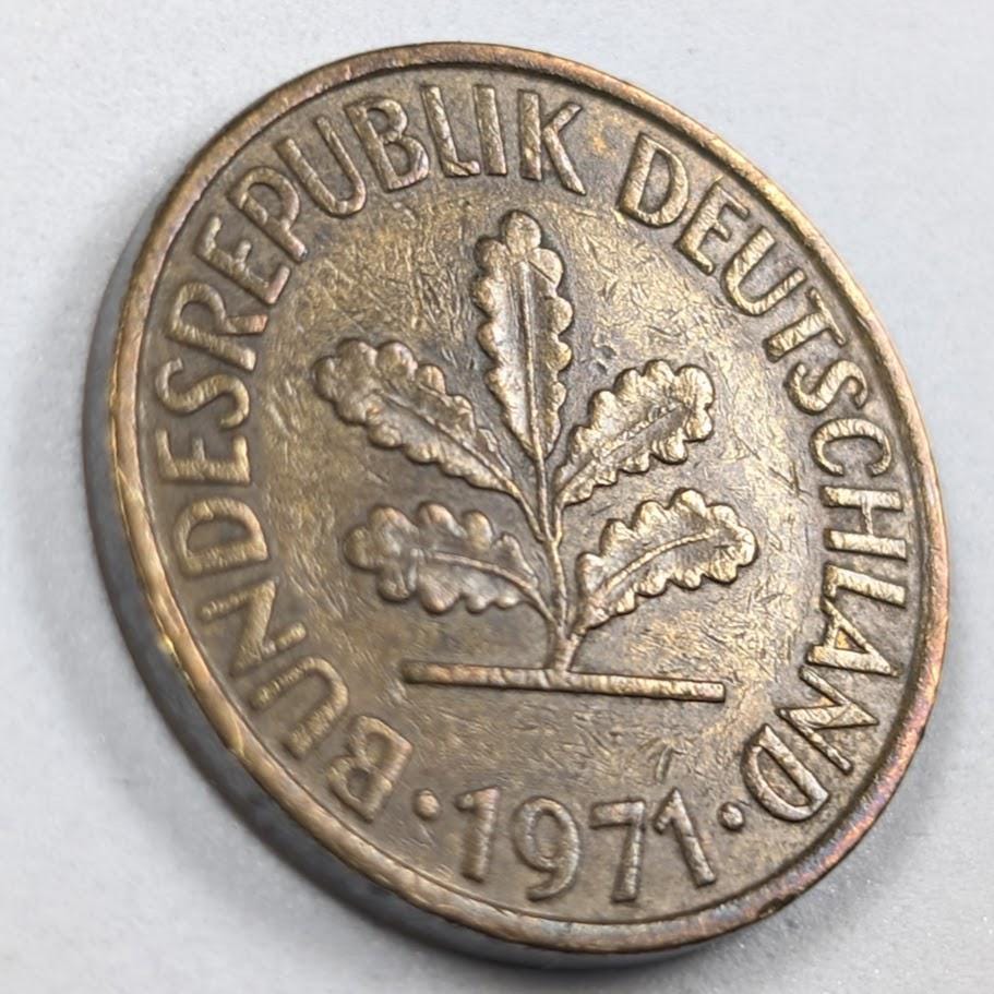 1971 10 ペニヒ コイン - ヴィンテージ ドイツ コレクター アイテム