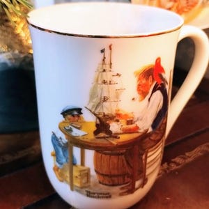 Mug classique Norman Rockwell « For A Good Boy », vintage des années 1980 à collectionner avec boîte d&#39;origine