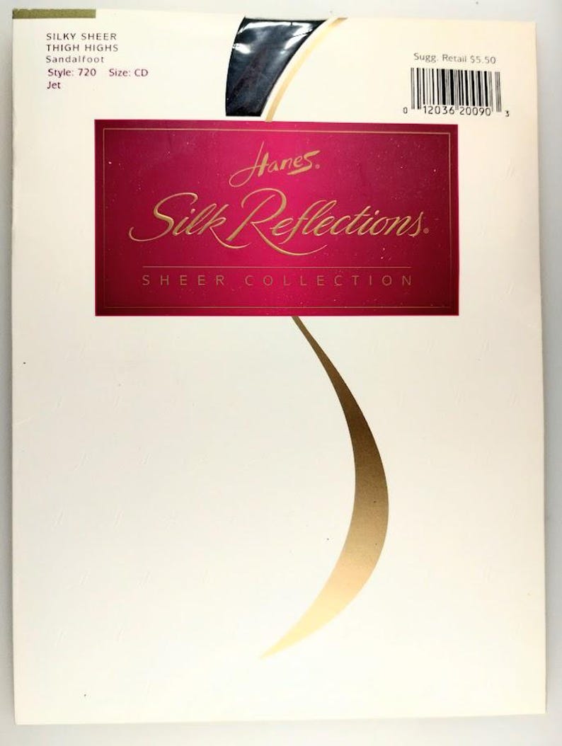 Hanes Women's Silk Reflections Thigh Highs Jet A/B Jet Size A/B yO7R for sale online