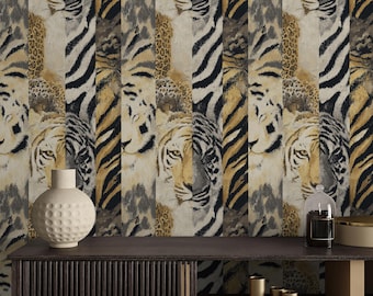 Tiger Jungle Wallpaper: Bold Animal Print, Peel and Stick Removable Decor