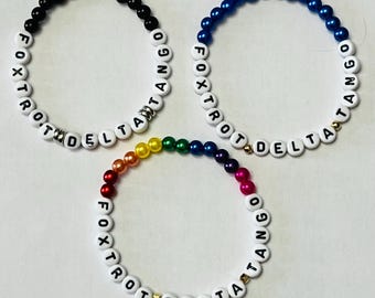 Friendship Bracelet / Foxtrot Delta Tango / political / Blue Bracelet /Democrat
