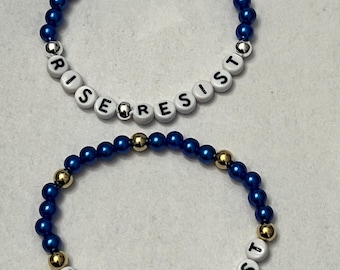 Friendship Bracelet / Rise and Resist /Blue Bracelet /Democrat