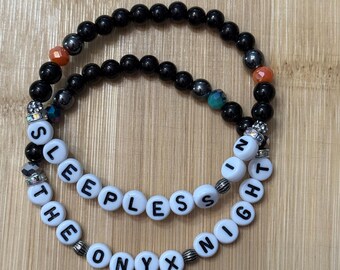 Friendship Bracelet / Opalite  / Sleepless in the Onyx Night / includes hematite and onyx beads / Set of 2