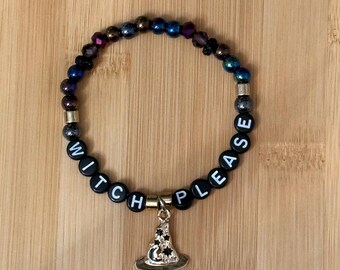 Friendship Bracelet / Witch Please with Hematite beads