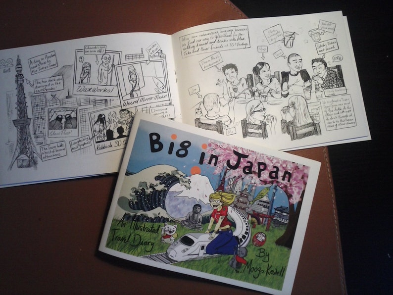 A picture of a small press comic called 'Big in Japan' comic and a view of the inside