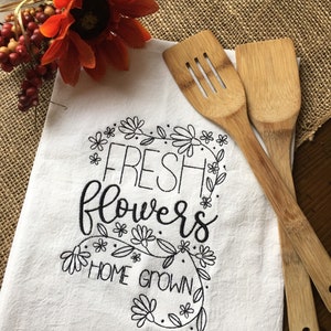 Fresh Flowers Home Grown Tea Towels
