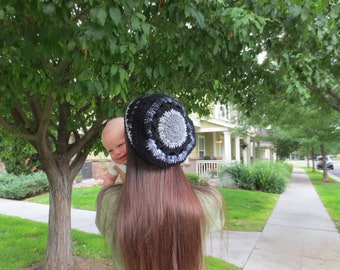 Sunflower Mandala Boho Style Hat, Crochet Boho Style