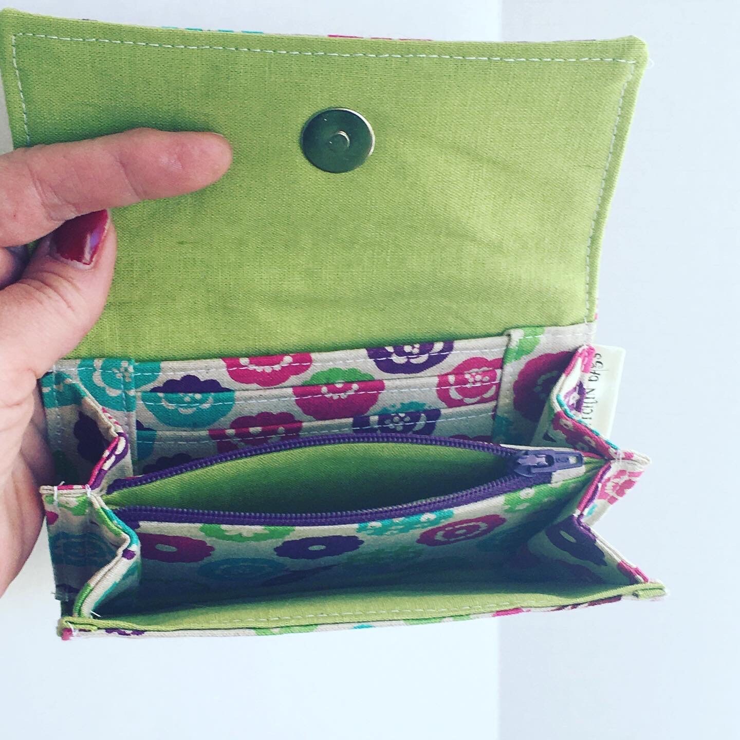 Echino Wallet Linen Wallet Accordion Wallet Minimalist Wallet Etsy