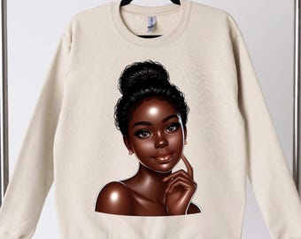 Black Girl PNG Natural Hair Black Girl Clipart Afro Girl Clipart Black girl Sublimation Design Beatiful Girl Black Girl Graphic DTF DTG