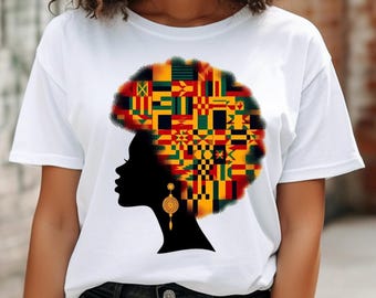 Black Kente Afro Png Black History Png Black History Month Sublimation Design Digital Download Png African American Png Juneteenth Png File