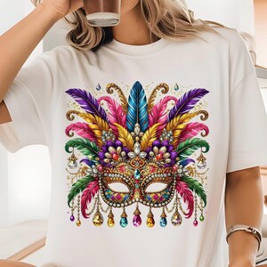 Beaded Mardi Gras Mask Png Mardi Gras Png Mardi Beads Louisiana Festival Shirt Design Png Sublimation Design Carnival Beads Png Tee Design