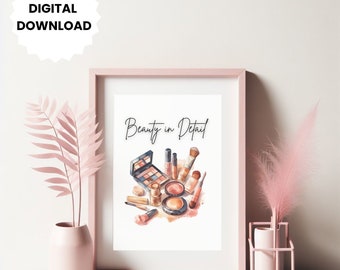 Makeup Wall Art Digital Printable Wall Art Decor for College Dorm Room Makeup Room Bathroom Powder Room Wall Decor Housewarming Gift Trendy