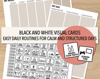 Daily Routine Chart for Kids | Printable Visual Schedule Cards | Autism ADHD Toddler Routine | Instant Download