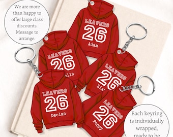 Personalised School Leavers Hoody Keyring | Class of 2025 Gift | Acrylic Keychain | 2025 Leavers | End Of Year | Graduation Gift | Teachers