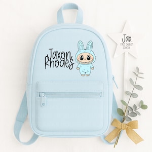 Sac à dos personnalisé Labubu Monster pour enfants | Sac à dos scolaire | Sac à dos fille | Sac de voyage amusant | Cadeau pour enfants | Joli sac personnage