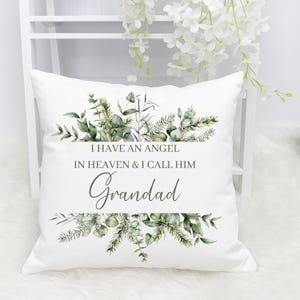 Personalised Angel In Heaven Memorial Cushion | Memory Keepsake Pillow | Remembrance | Memorial Gift | Custom Cushion | Floral Memorial