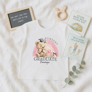 Nursery Leaver Rainbow Bear T-Shirt | Personalised Kids | End of Nursery Gift for Kids | Nursery Graduate | Leavers Gifts | Student | Baby