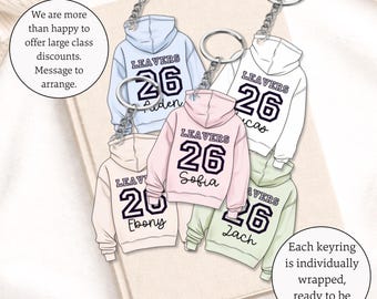 Personalised Leavers Hoody Keychain | Class of 2026 Gift | School Leavers | Acrylic Keychain Graduation Gift | Teachers Gift | Class Present