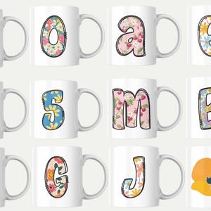 Floral Alphabet Clipart Set: Boho Flower Letters, Numbers (PNG, 300 DPI ...