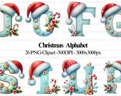Christmas Alphabet Clipart: Holiday Letter PNG Designs (Digital Download)