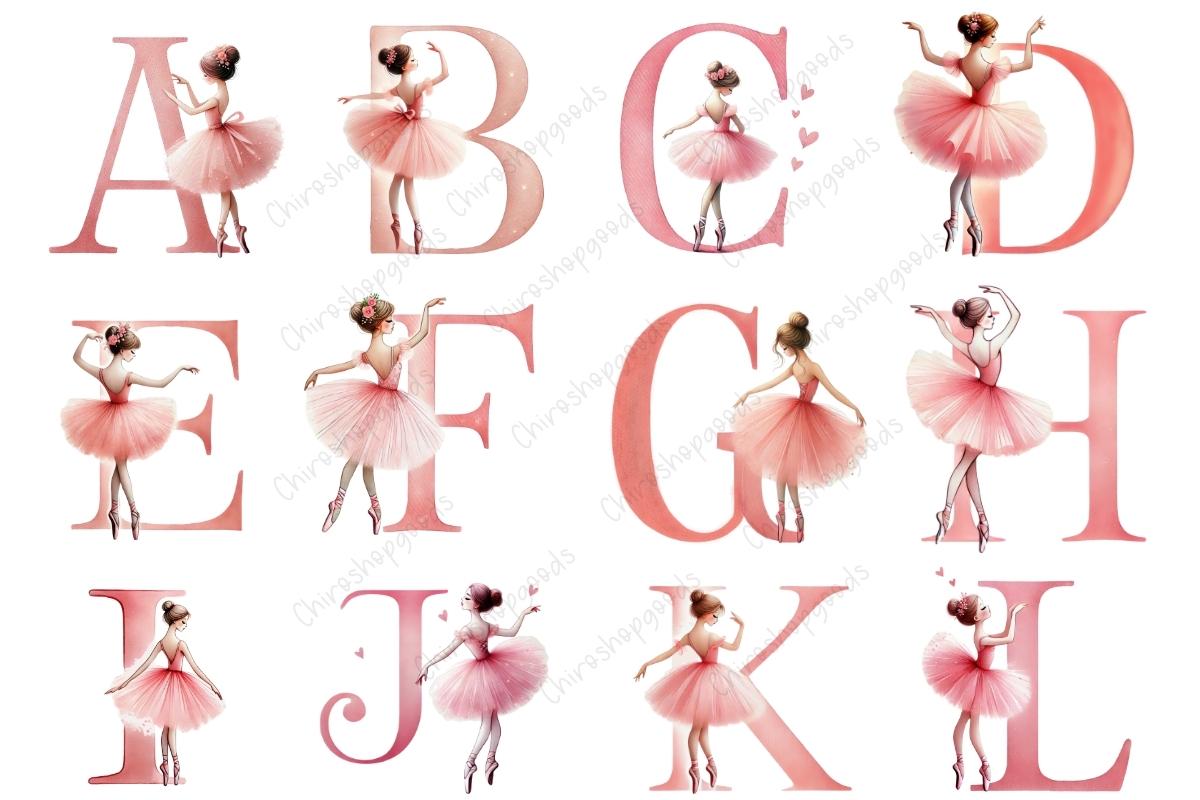 Valentine Ballerina Alphabet PNG: Pink Tutu Letters (digital Download ...