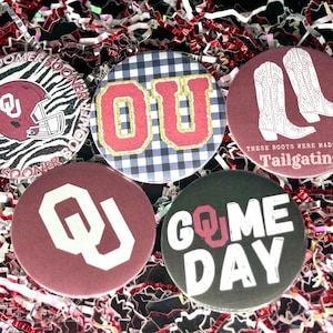 Oklahoma University Game Day Buttons