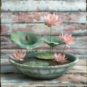 MIX Color Samen Miniaturschale Lotus Samen Non-GMO Aquatic Lotus Blumen für Teiche und Container, kompakte Wasserpflanzen für Terrasse und Balkon