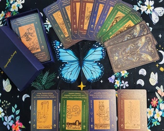 Spiritual Butterfly Tarot Deck With Keywords Tarot Stickers for Tarot Journal– 78 Cards | Rider-Waite Tarot Cards Perfect for Beginners