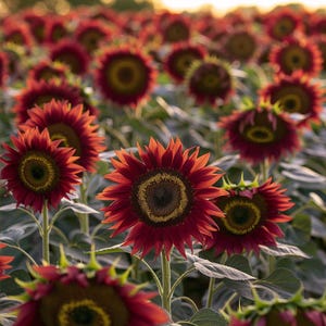 Semi di girasole rossi da piantare - Helianthus annuus cremisi raro - Fiori da giardino rossi vivaci - Semi di fiori recisi estivi