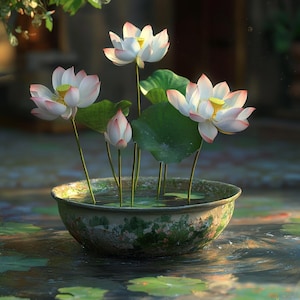 Bowl Lotus Seeds – 10/20/50 Seeds | Miniature Water Lotus for Pots & Bowls | Balcony Garden Water Plants | Grow Indoor Lotus