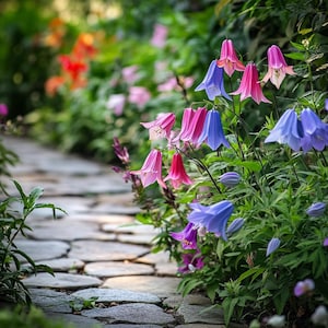 Gemischte Farbe Glockenblumensamen | Glockenblumen | Stauden im Landhaus-Stil | Lila, Blau, Weiß Mix