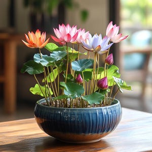 Schüssel Lotus Samen Mini Seerose Heiliger Lotus Bonsai für Kleine Teiche Töpfe Indoor Outdoor Wassergarten Einfach zu wachsen Geschenkidee