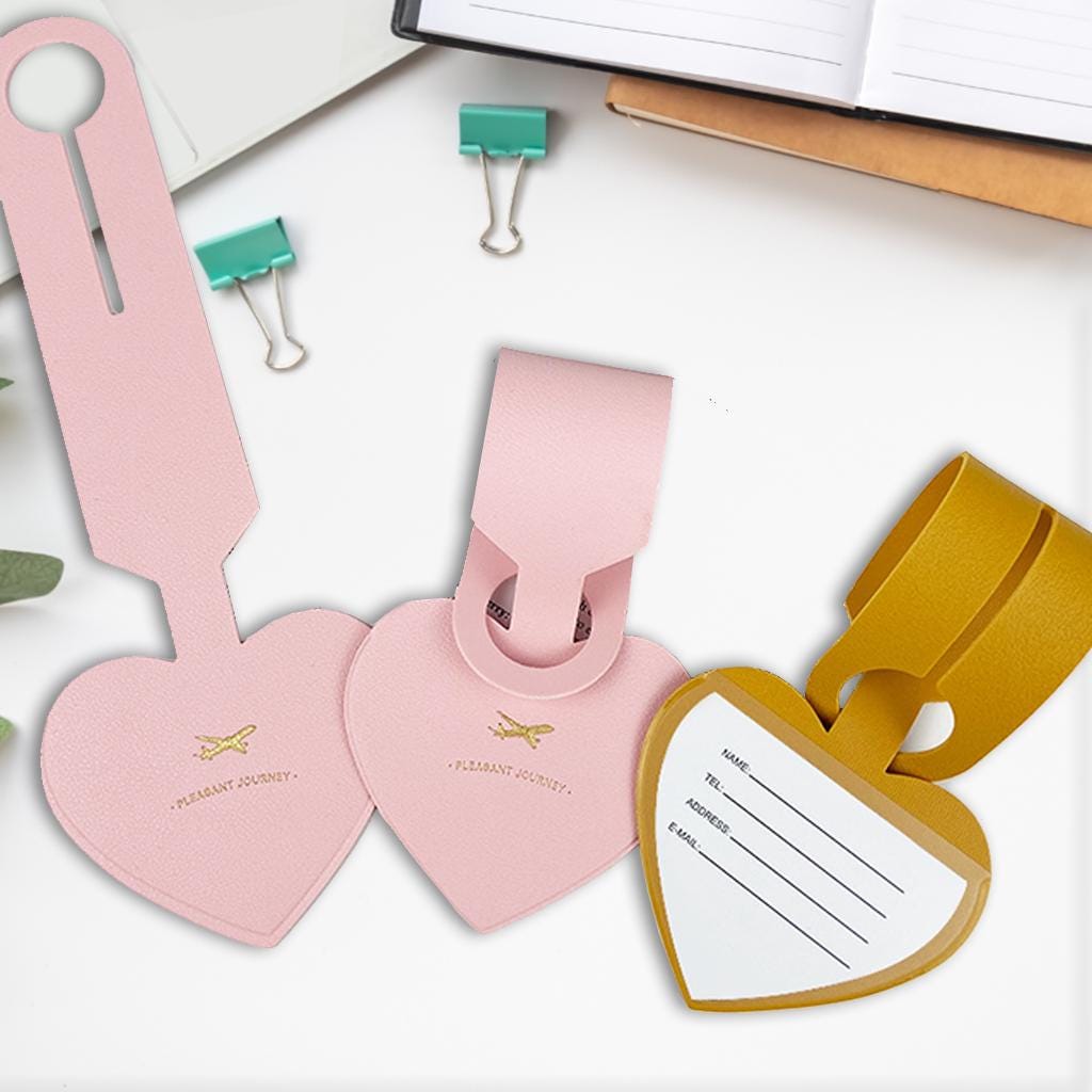 Personalized Leather Luggage Tag - Custom Travel ID Tag for Couples - Beautiful Wedding Gift