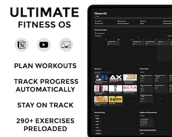 Notion Fitness Tracker: Workout & Health Planner (Digital Download)