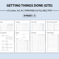 Inbox: Capture & Clarify, GTD Inspired Planner Inserts (printable PDF ...