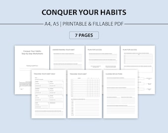 Break Bad Habits Printable Worksheet | Understand & Overcome Negative Patterns | Atomic Habits James Clear