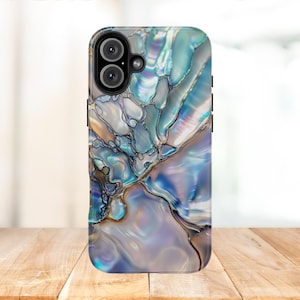 Blue Abalone Mollusk Shell Phone Case, Abalone Shell, Sea Shells, Iridescent Case, Pearlescence,Nautical,Paua Shell,iPhone,Samsung,Phonecase