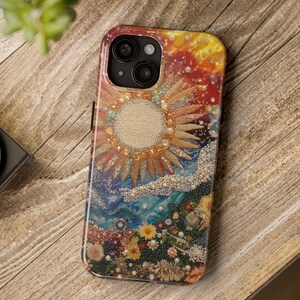 Beaded Celestial Phone Case, Mosaic Phone Case, Faux Beading, Festival Season, Mosaic Case, Trendy Phone Case, Sun Phone Case, Phonecase