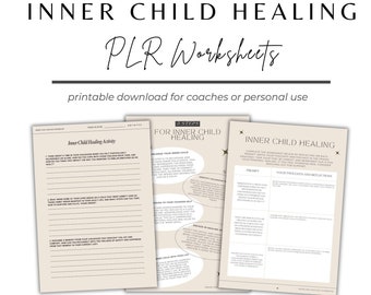 Feuilles de travail pour la guérison intérieure de l'enfant : modèle Canva modifiable (PLR et MRR)