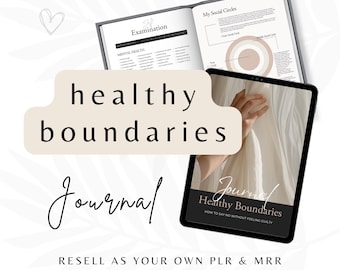 Healthy Boundaries Journal, Editable Template, Mental Health Journal, Anxiety Worksheet, PLR Resell Rights, Lead Magnet MRR, Coaching.