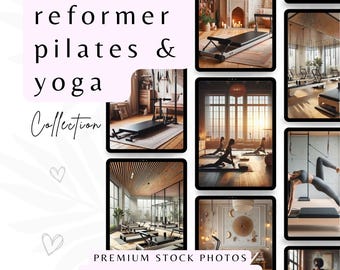 Pilates & Yoga Stock Photo Bundle, Minimalistische Ästhetik (PLR)
