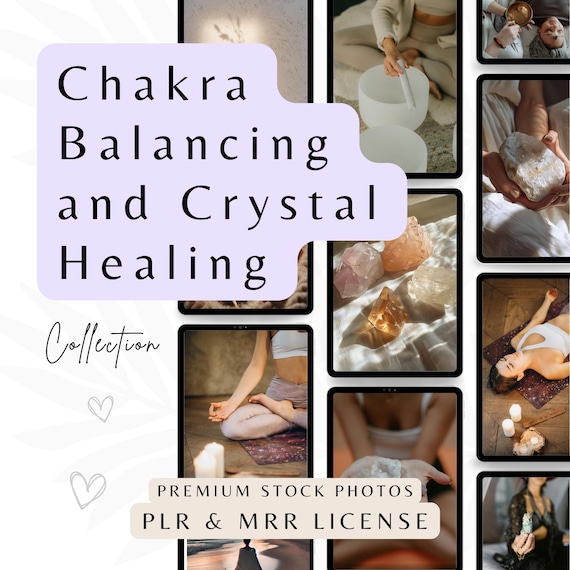 Chakra Balance and Crystal Healing Photos, Minimalist Calming Faceless Photos, MRR PLR Aesthetic Photos, Faceless Reels, Digital Marketing.