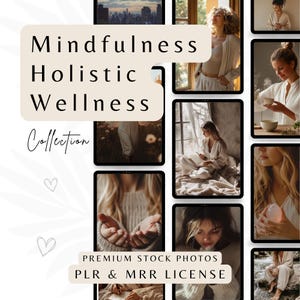 150 Mindfulness Stock Photos Holistic Wellness PLR Images Meditation Pictures Social Media Mindfulness Faceless Marketing PLR MRR Instagram