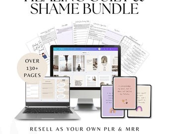 Healing Guilt and Shame Bundle: Canva Templates, Affirmation Cards (PLR & MRR)