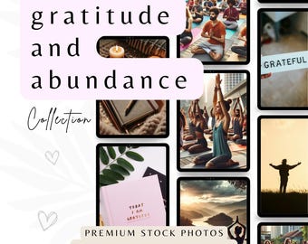 Gratitude and Abundance Stock Photos, Neutral Faceless Images, MRR PLR Calming Aesthetic Photos, Minimalist Reels, Positive Mindset Photos.