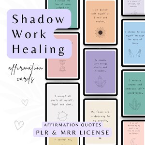 Shadow Work Affirmation Cards | PLR Re-sell Rights | Inner Healing | Mindfulness | Self-Compassion | Lead Magnet | Coaching | Mental Health.