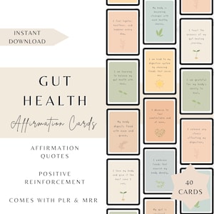 Gut Gesundheit Affirmationskarten, Gesundheitscoaching, Verdauungsgesundheit, Selbstliebe, Selbstfürsorge, Blei Magnet, PLR Wiederverkaufsrechte, Wellness MRR.