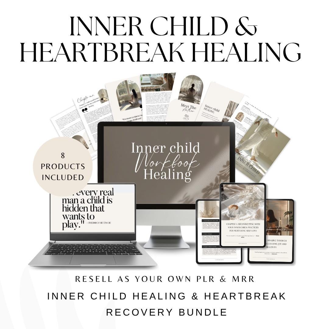 Inner Child & Heartbreak Healing Bundle | PLR Digital Templates (canva ...